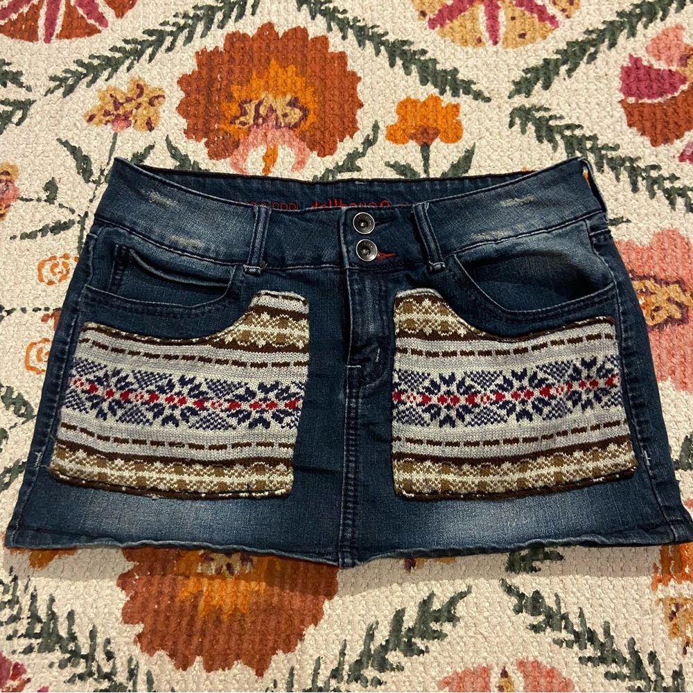 Vintage y2k denim mini skirt